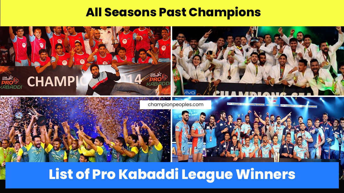 List of Pro Kabaddi League Winners, All Seasons Past Champions
